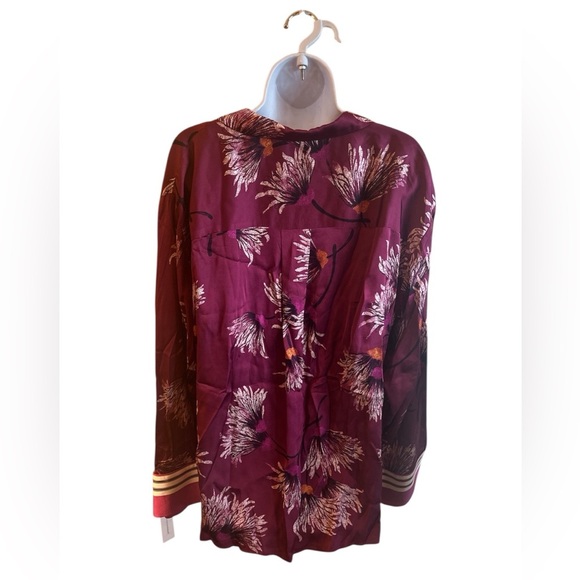 Anthropologie Oversized Button Front Pajama Shirt Mulberry Womens Size XL - Picture 6 of 15